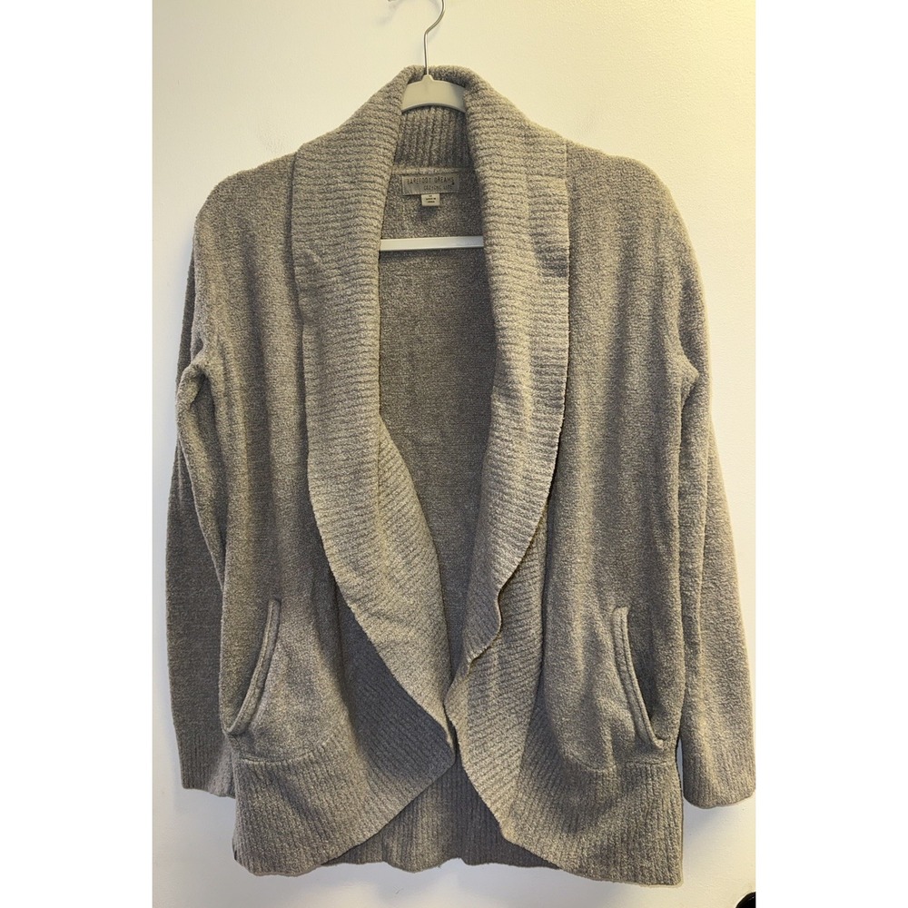 Barefoot Dreams Cardigan Sweater Gray CozyChic Lite Circle 423 Medium